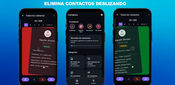 Captura 1 de Eliminar contactos deslizando