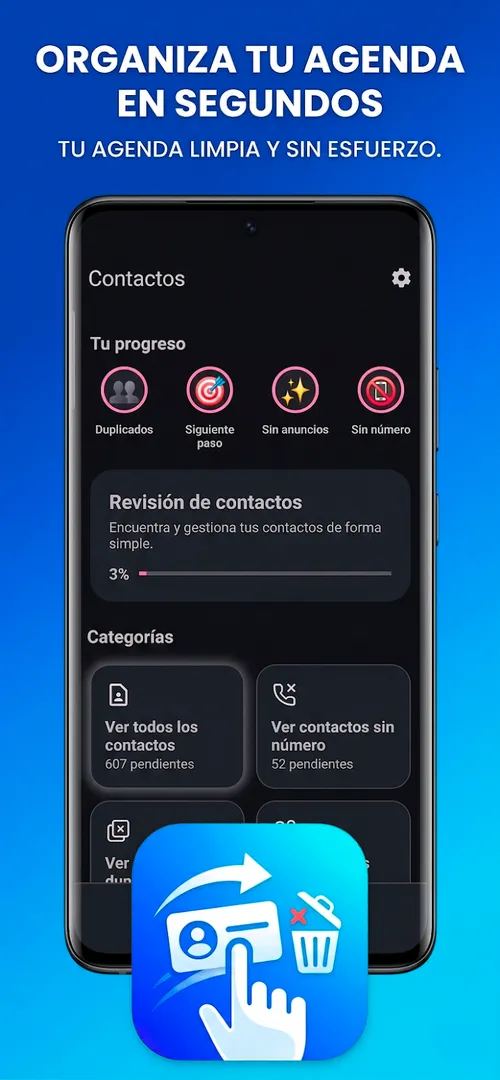 Captura 2 de Eliminar contactos deslizando